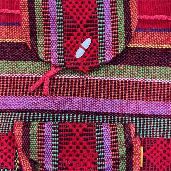 MEXICAN SHERAPE RED BOHO BACKPACK - Picture 5 of 6